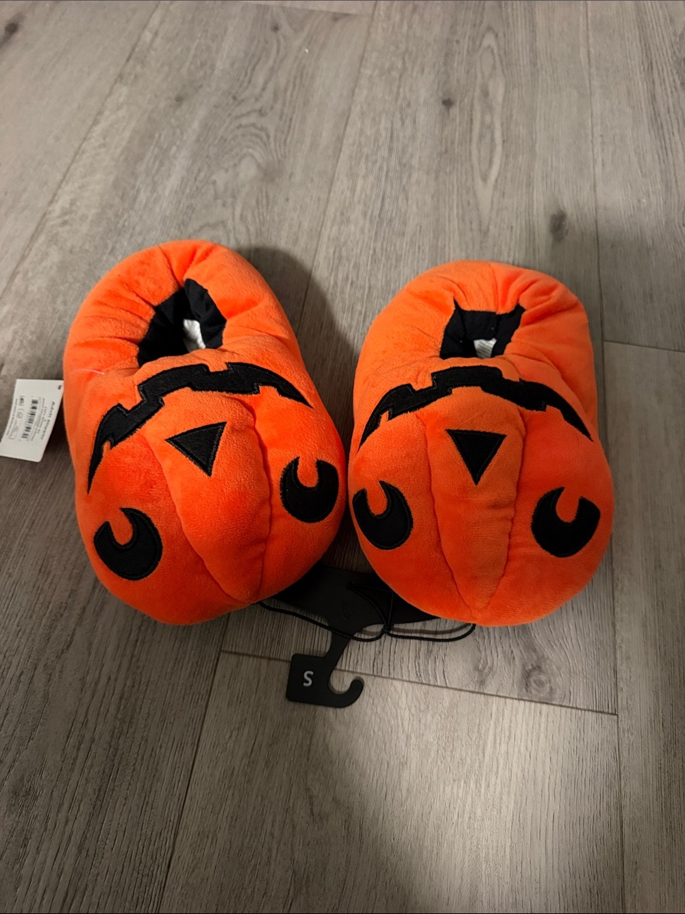 Adult Orange Pumpkin Plush Slippers Costume